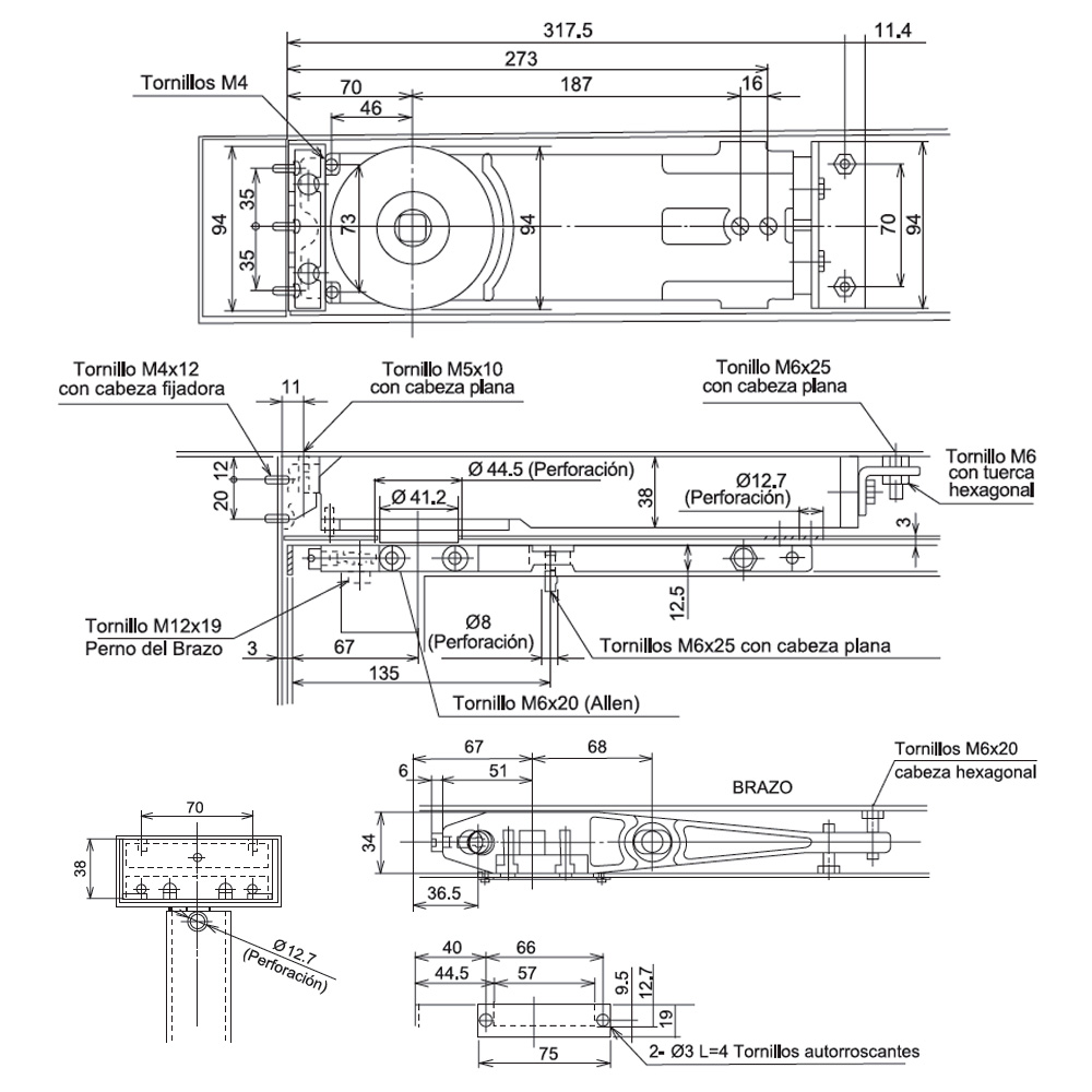 Bisagra Aérea Ryobi Perno Chico Mod 1002 - Image 2