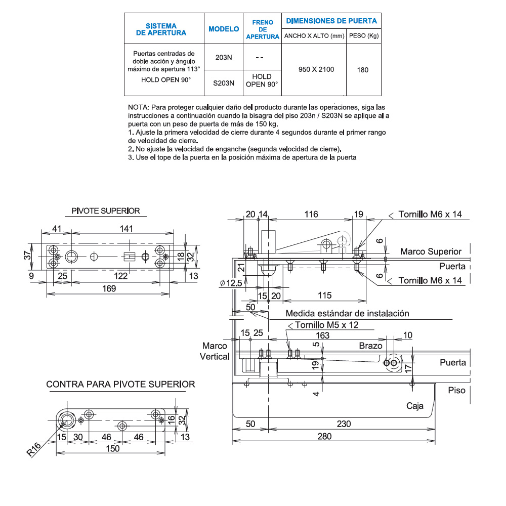 Bisagra de Piso Ryobi Modelo S203N - Image 2