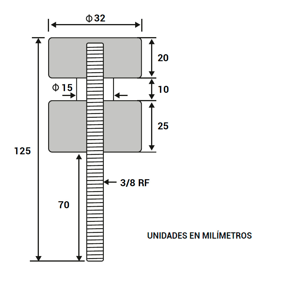 Conector con Chapetón 10-19 mm Acero Inox - Image 2
