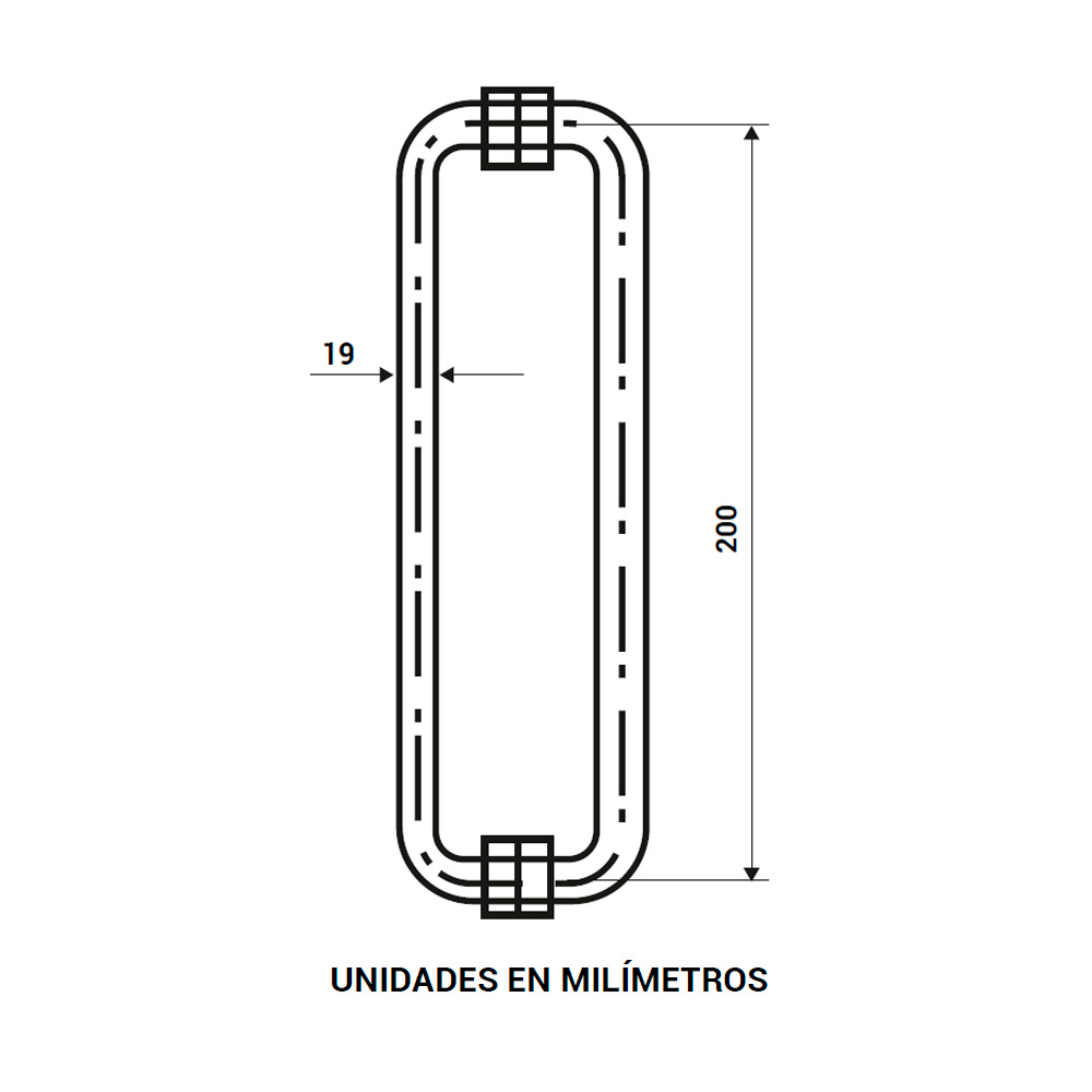 Jaladera Tipo "C" 20 cm Dawh - Image 2