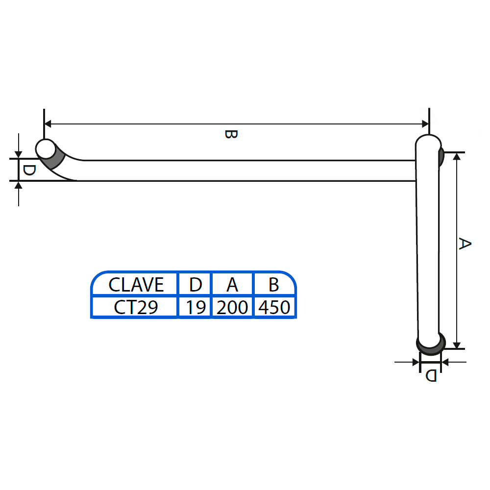 Jaladera Para Cristal Tipo "C" - Toallero - Image 2