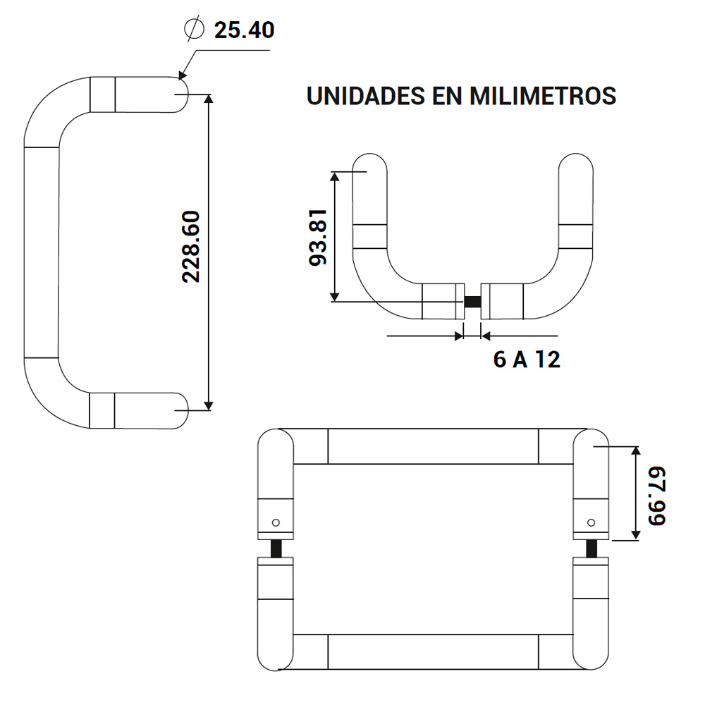 Jaladera Curva de Aluminio - Image 2