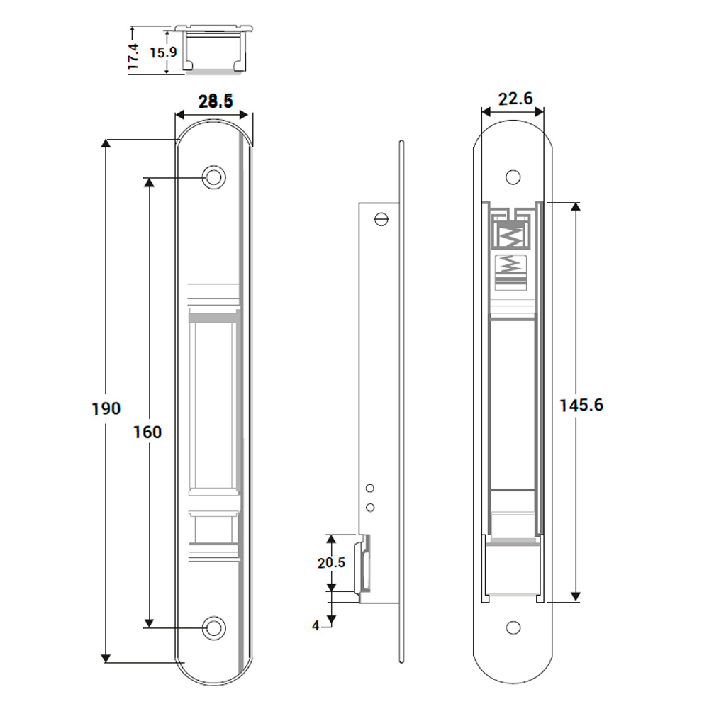 Jaladera de Embutir Para Puerta Dawh - Image 2