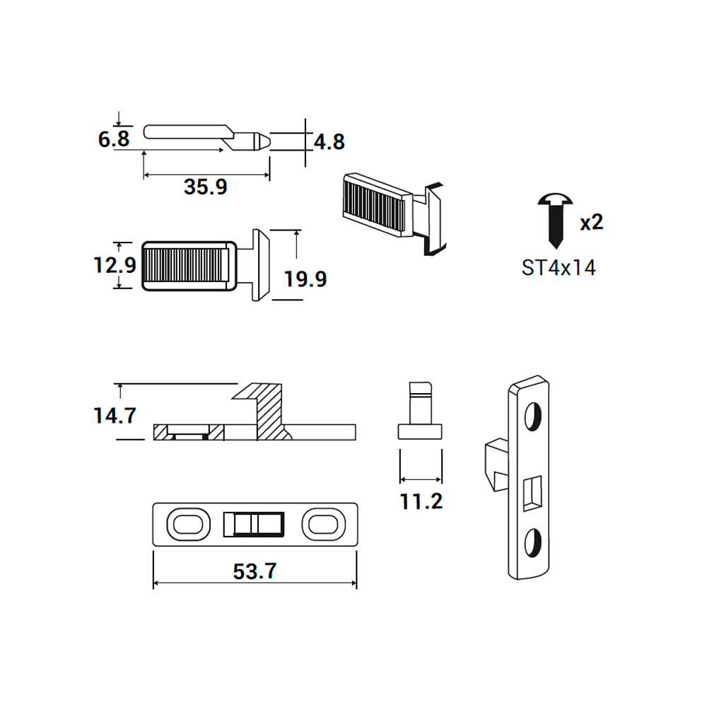 Jaladera de Embutir Para Puerta Dawh - Image 3