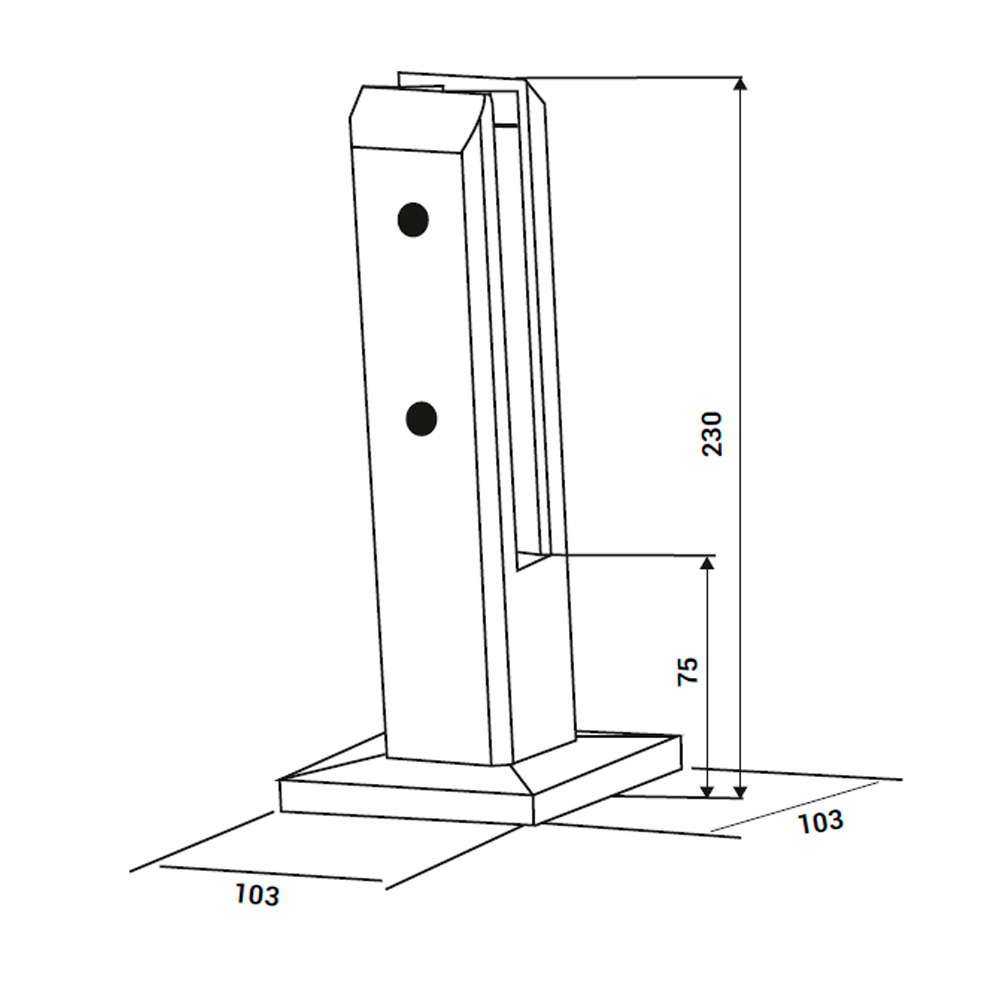 Miniposte Rectangular De 23 cm Dawh - Image 2