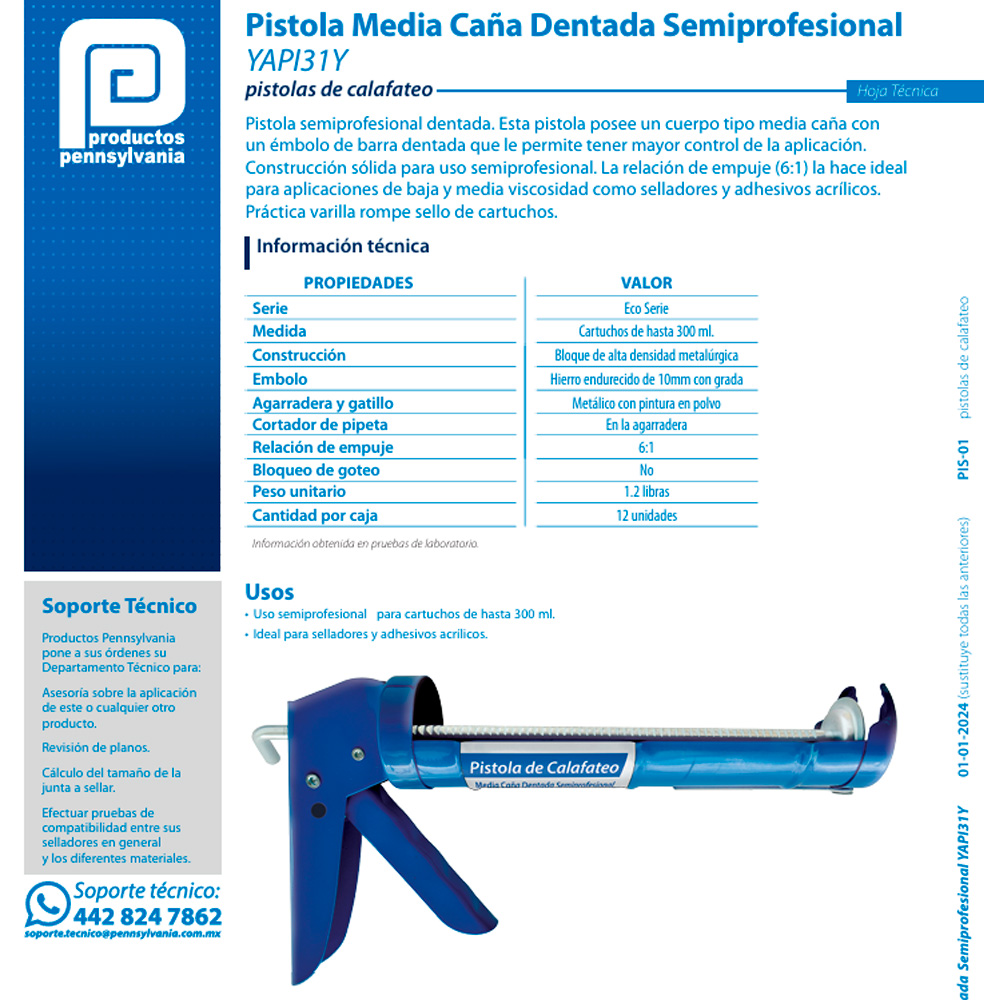 Pistola Media Caña Dentada Semiprofesional - Image 2