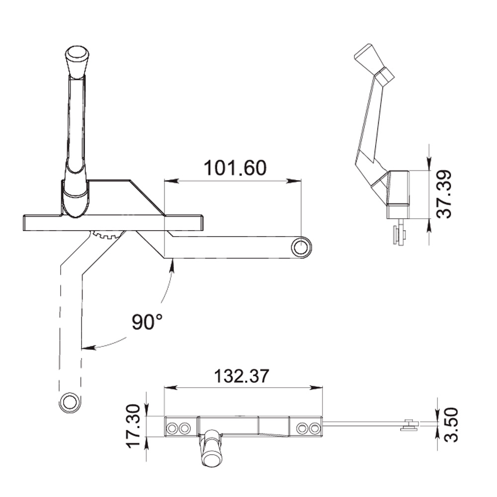 Operador para Brazo de Proyección de 4" Negro - Image 2