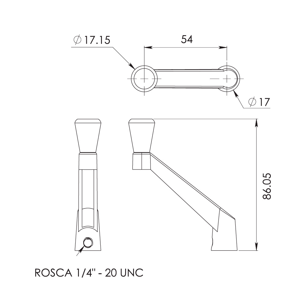 Manivela para Brazo de Proyección de 4" Negro - Image 2
