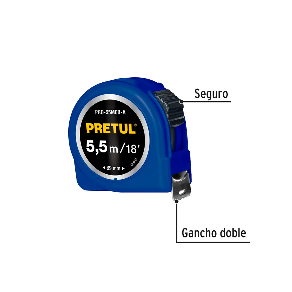 Flexómetro Pretul 5.5 m Cinta 25 mm - Image 2