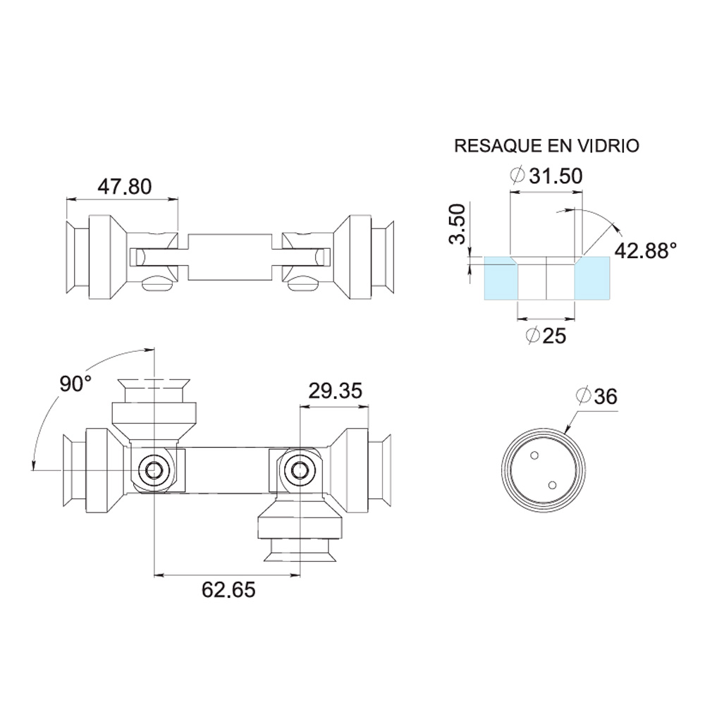 Conector Irapuato VIdrio a VIdrio - Imagen 2