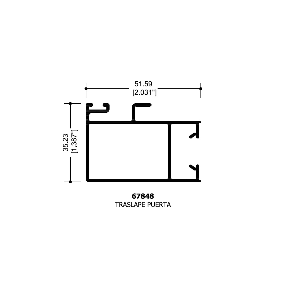 Traslape Puerta 3" 6.10 Mt - Imagen 2