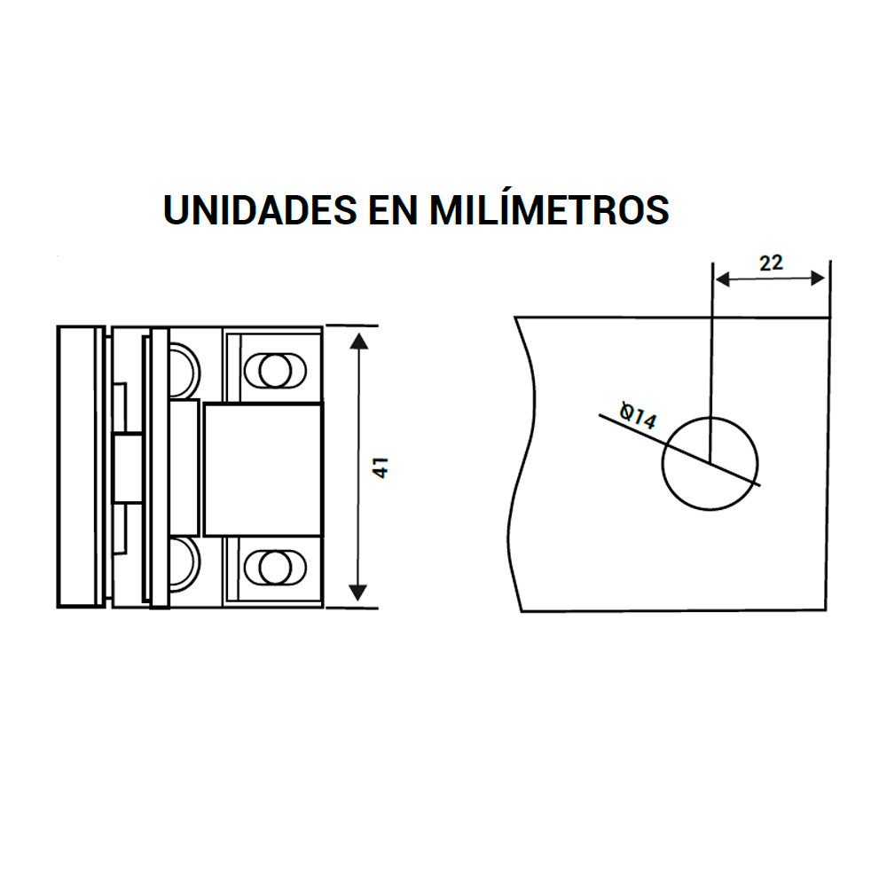 Bisagra Para Vitrina Batiente Dawh - Imagen 2